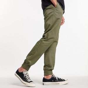 VOLCOM - FRICKIN SLIM JOGGER PANTS-Army Green